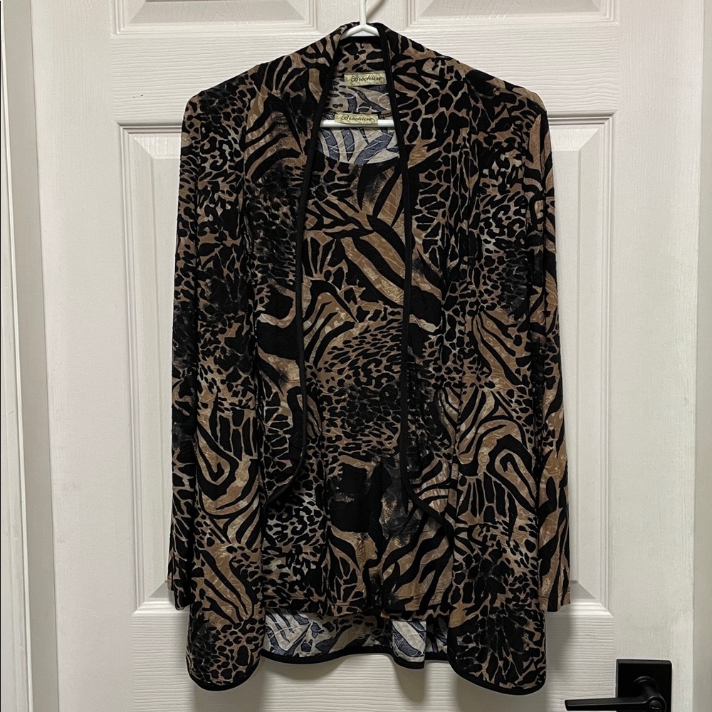 Brochure | Animal Print | Tank Top & Jacket Set | Lightweight | Textured |Size S